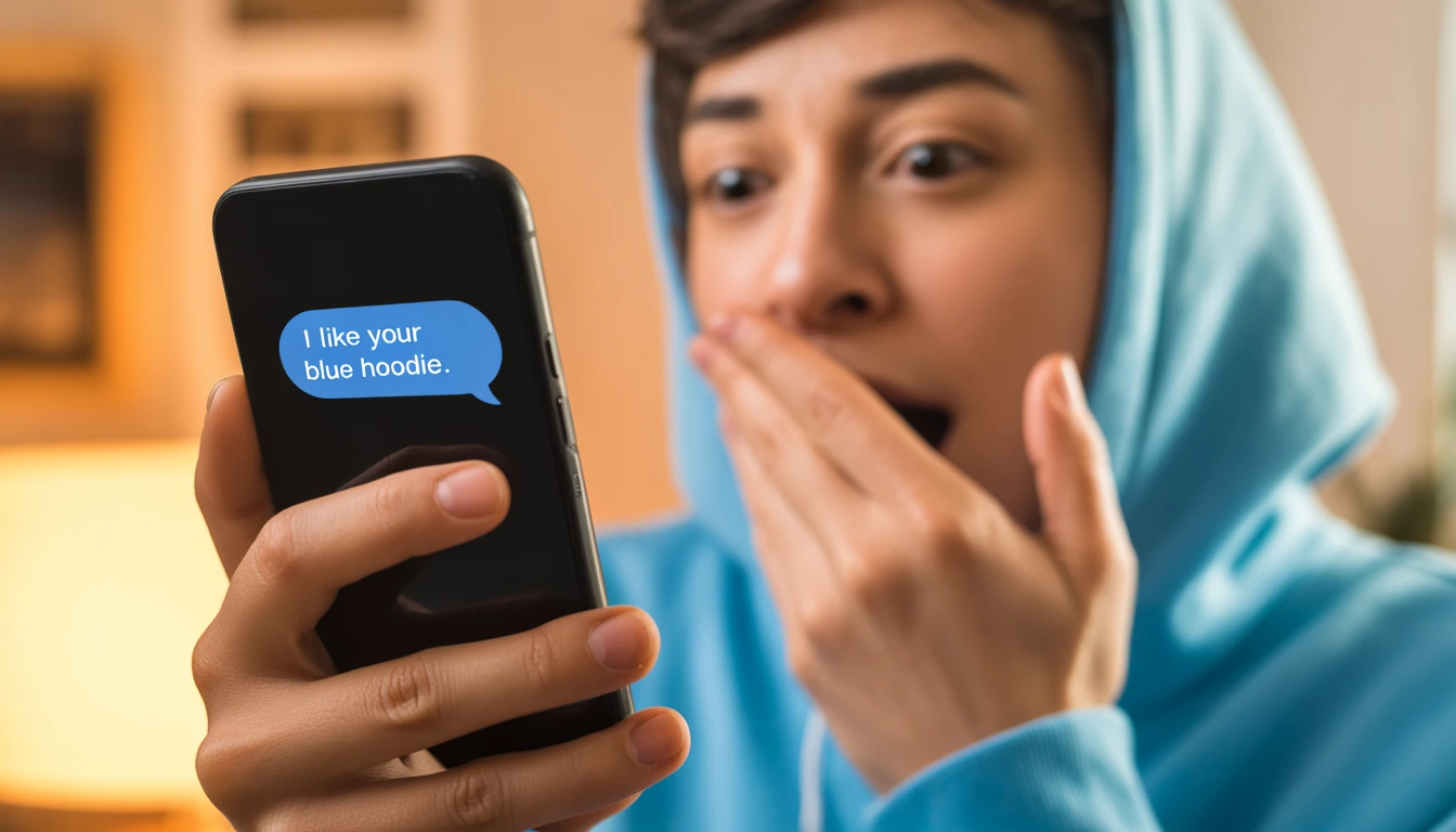 A user shocked as ChatGPT accurately describes their clothing during a chat session, highlighting the webcam hallucination trend.